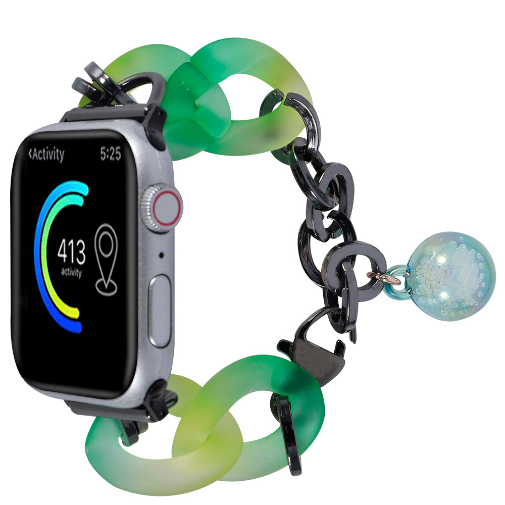 For Apple Watch Ultra 2 Ultra 49mm / Series 9 8 7 45mm / 6 5 4 SE (2022) SE (2023) SE 44mm / 3 2 1 42mm Resin Watch Band Bracelet - Green For Apple Watch Ultra 2 Ultra 49mm / Series 9 8 7 45mm / 6 5 4 SE (2022) SE (2023) SE 44mm / 3 2 1 42mm Resin Watch Band Bracelet - Green